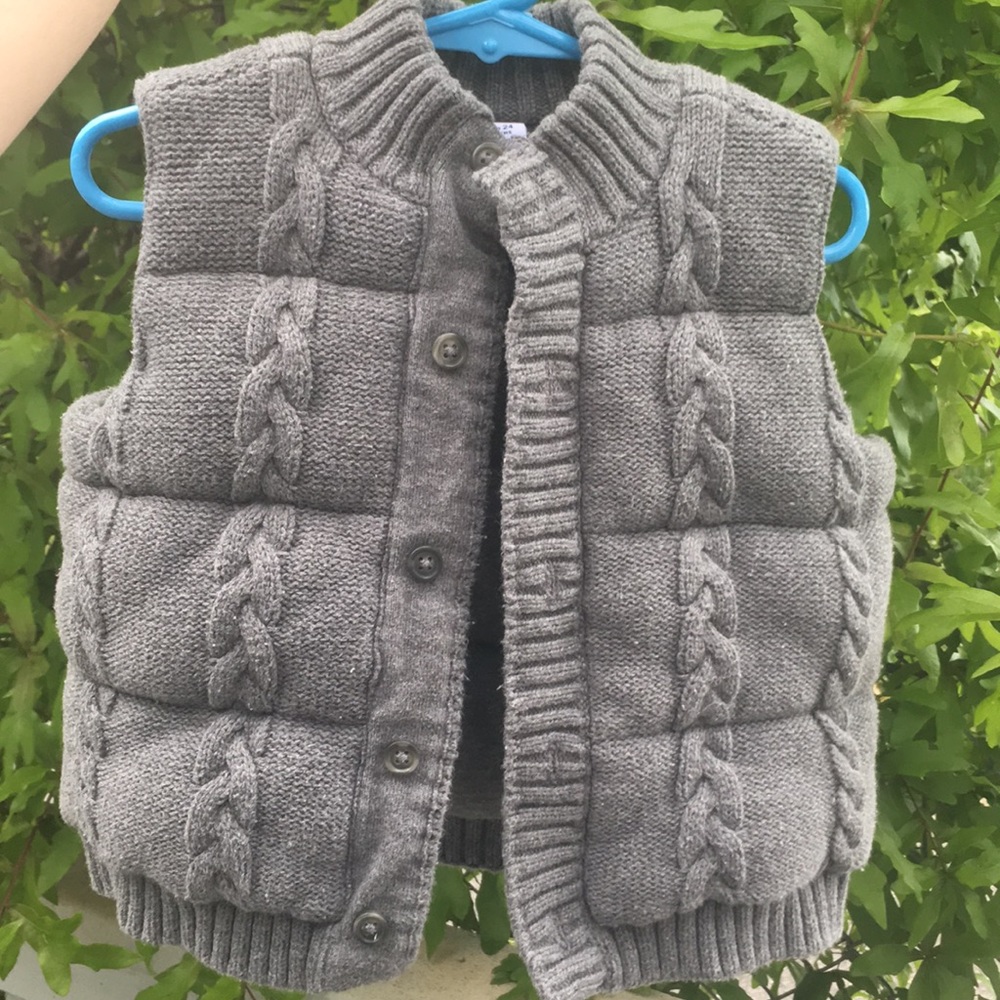 Janie and Jack gray cable knit Vest